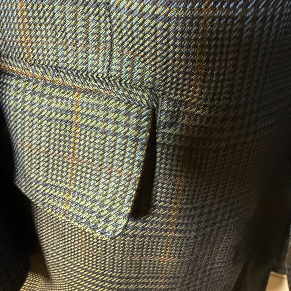 Baroni Silk & Wool by Tessilstrona Blazer Sport Coat Blue Plaid Sz 50L - Picture 9 of 12